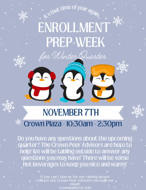 Winter 2025 Enrollment Prep-Week Tabling